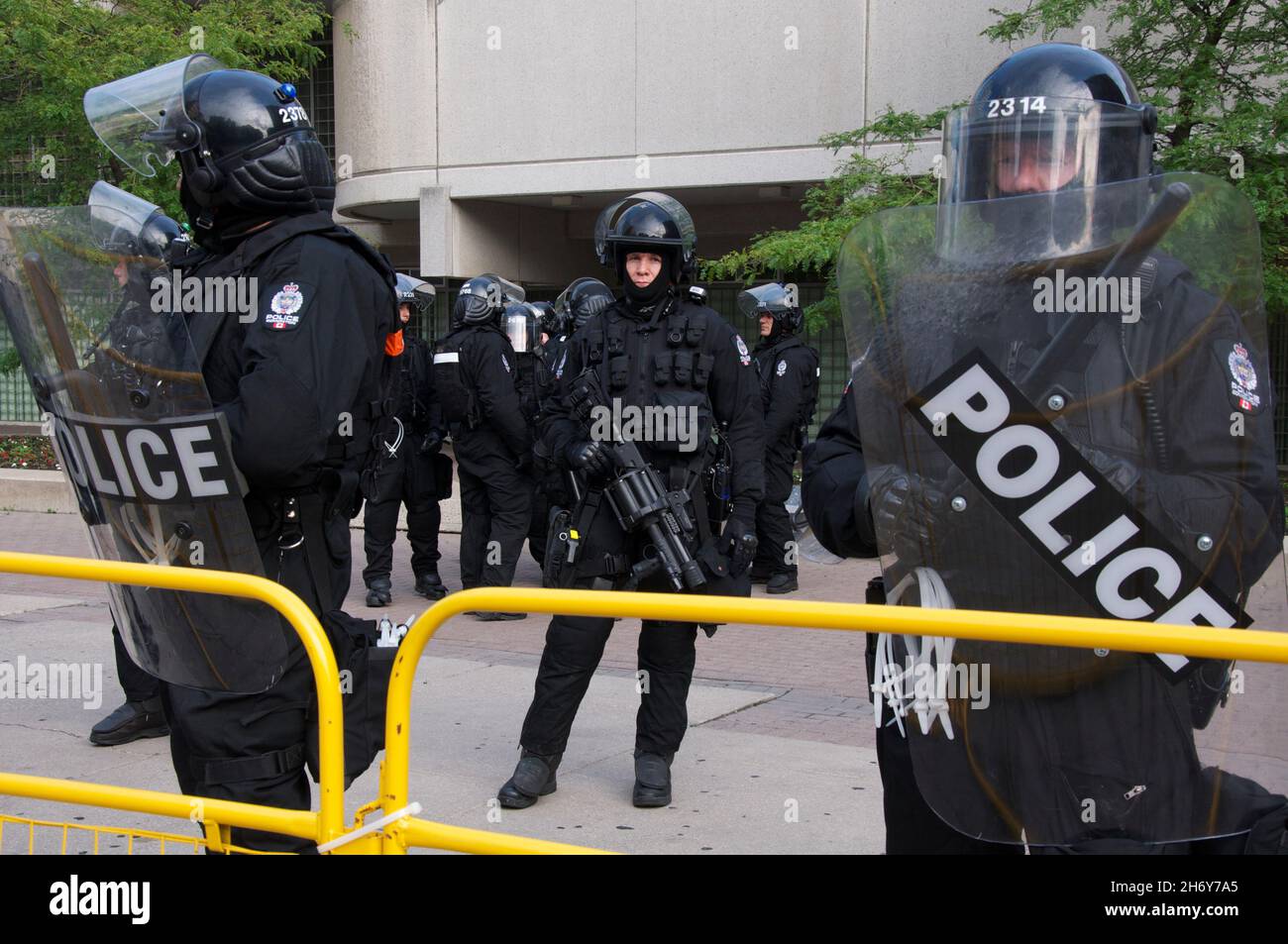 Toronto, Ontario, Kanada - 06/25/2010 : Polizei der Polizei von Toronto in vollem Gang (52 Division) Stockfoto