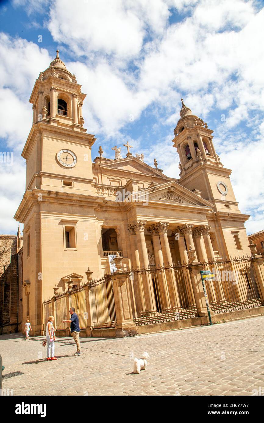 Die Kathedrale von Santa María la Real in der spanischen Stadt Pamplona Navarra Nordspanien Stockfoto