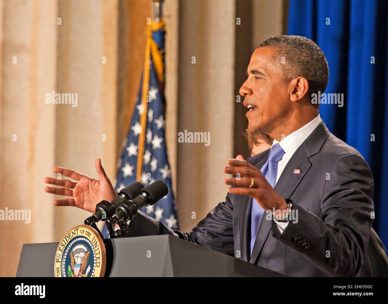 BARACK OBAMA als US-Präsident im Jahr 2012. Foto: White House Stockfoto