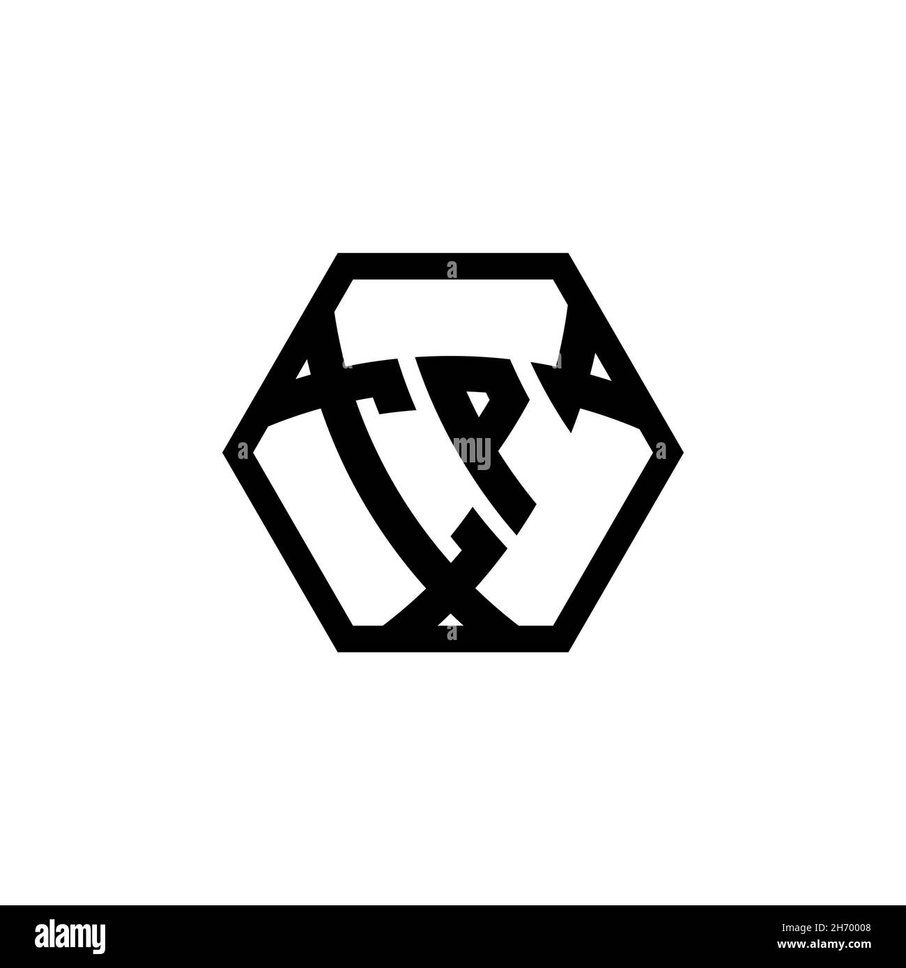 CP Monogram Logo Buchstabe mit Dreieck Schild Form sechseckig abgerundet. Dreieck-Monogramm-Logo, Schild-Monogramm-Logo, Dreieck-Schild-Buchstabe. Stock Vektor