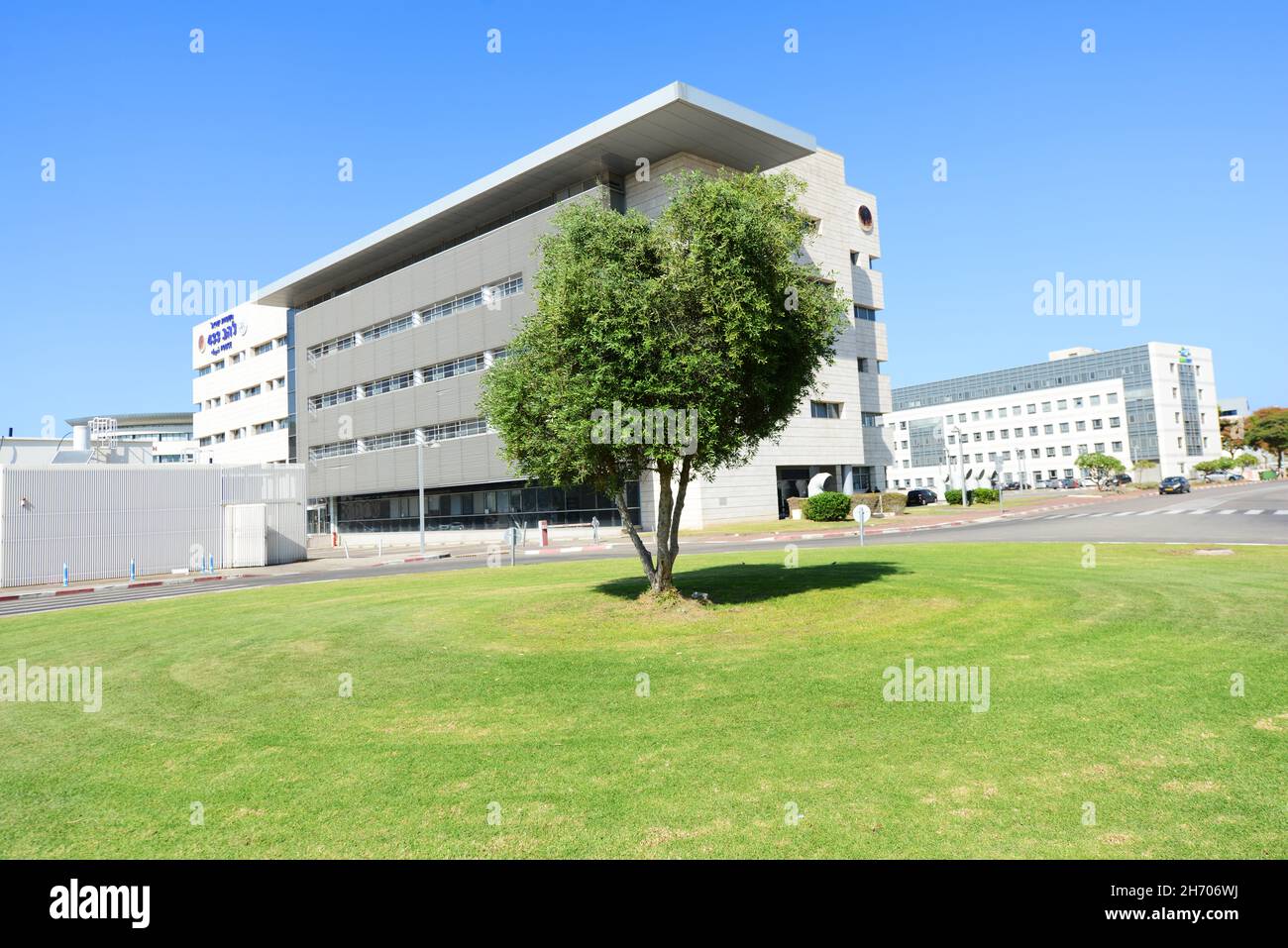 Lahav 433 Polizeiaufklärungsgebäude in Lod, Israel. Stockfoto