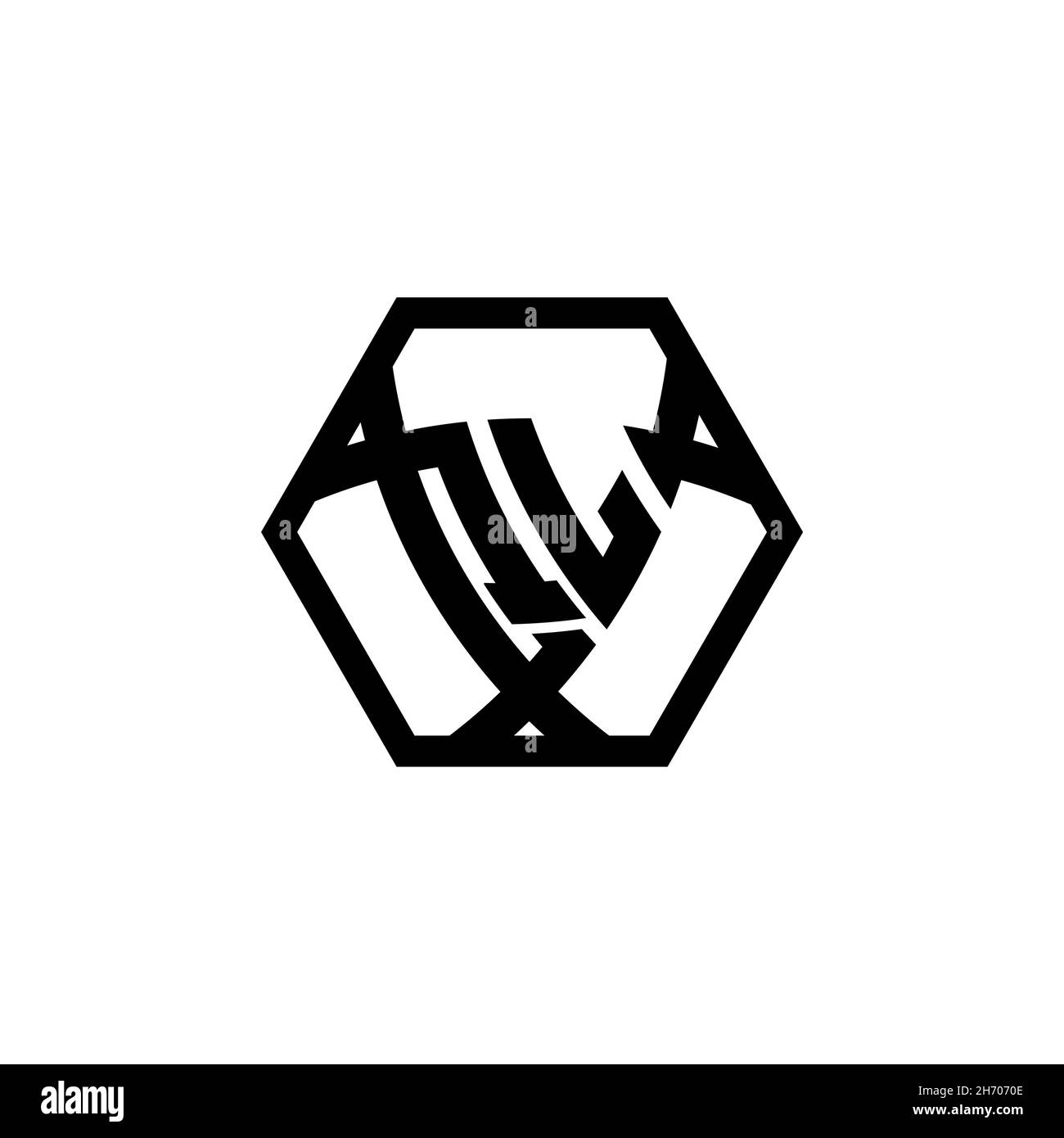 QL Monogram Logo Buchstabe mit Dreieck Schild Form sechseckig abgerundet. Dreieck-Monogramm-Logo, Schild-Monogramm-Logo, Dreieck-Schild-Buchstabe. Stock Vektor