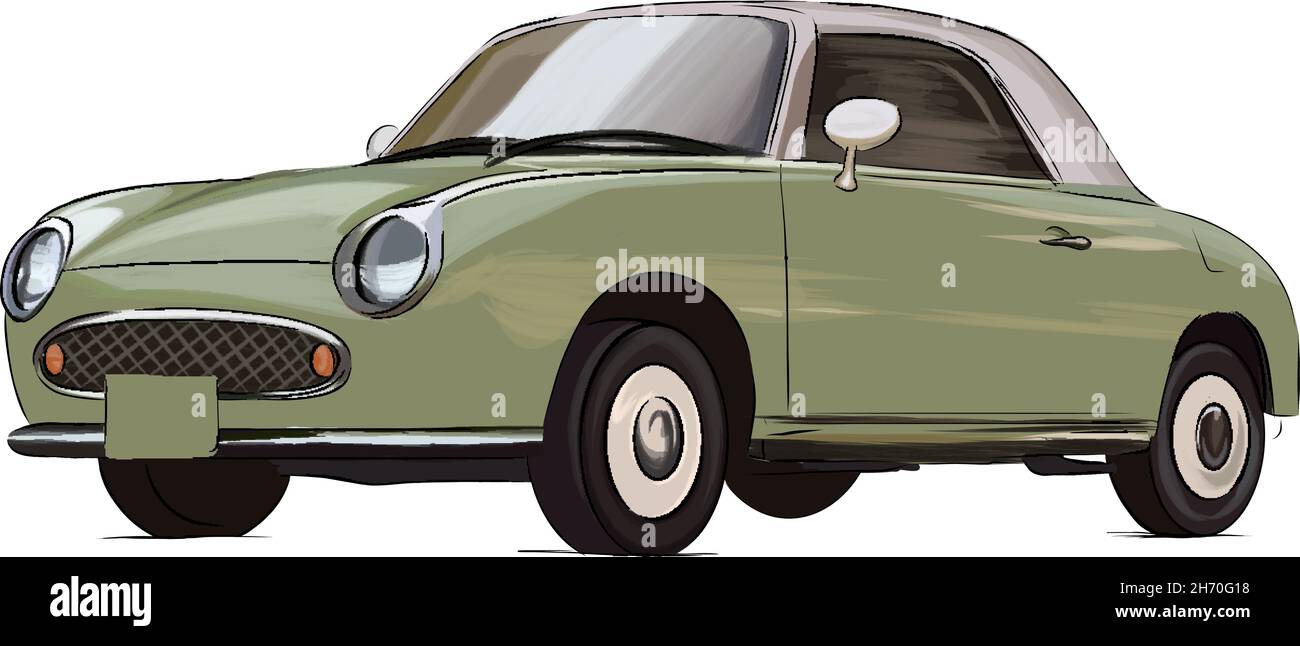 Retro-Auto aus bunten Farben. Spritzwasser von Aquarell, bunte Zeichnung, realistisch. Vektordarstellung von Farben Stock Vektor