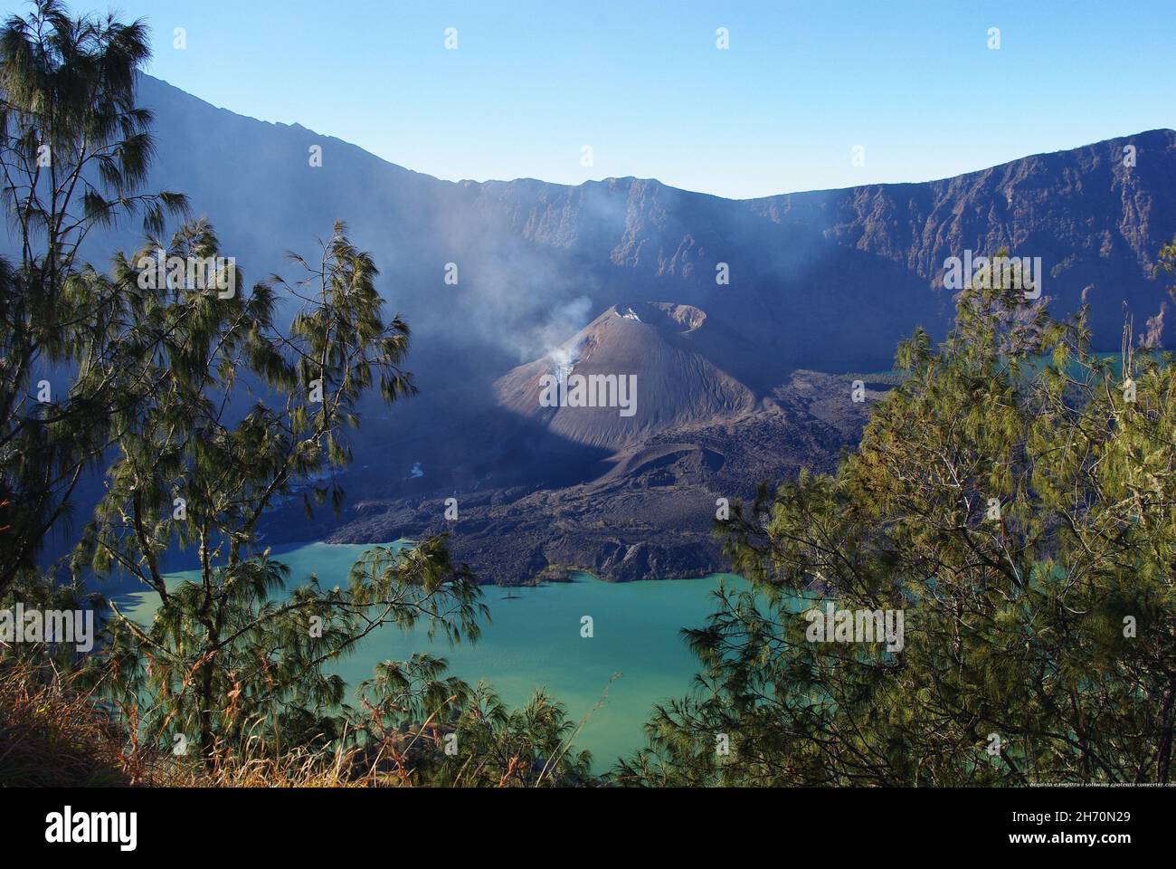 Activ Rinjani Vulkan in Lombok - Indonesien Stockfoto