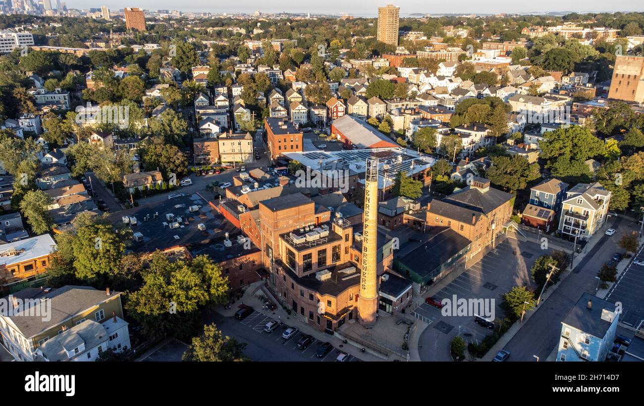 Historische Haffenreffer Brauerei, Jamaica Plain, Boston, Massachusetts, USA Stockfoto
