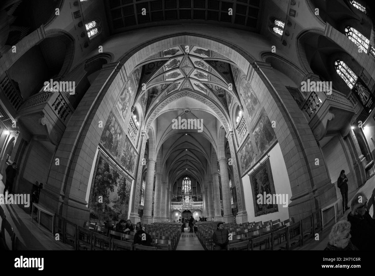 Innenansicht der Kathedrale Notre Dame. Luxemburg-Stadt, Luxemburg. Stockfoto
