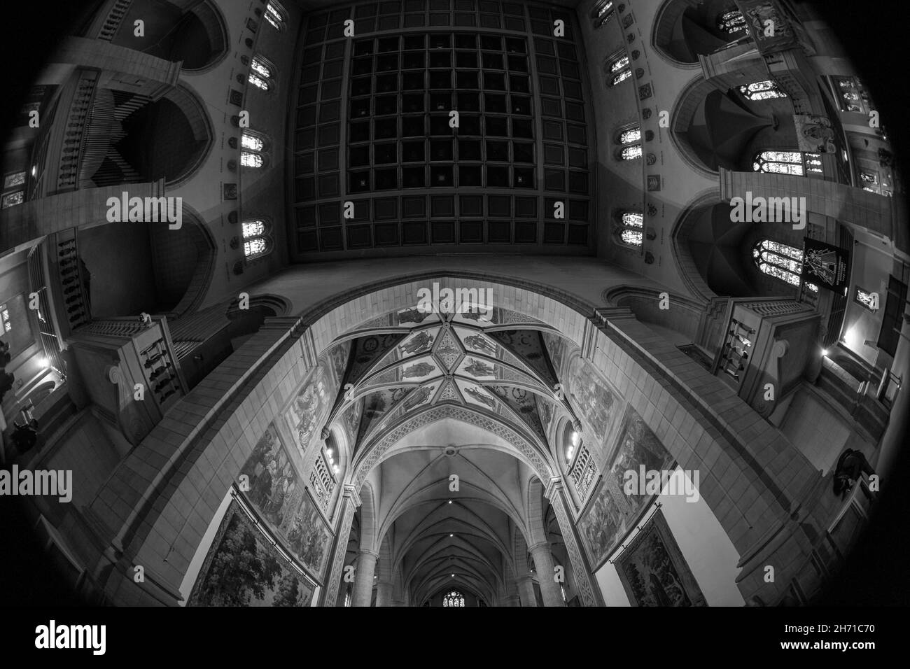 Innenansicht der Kathedrale Notre Dame. Luxemburg-Stadt, Luxemburg. Stockfoto