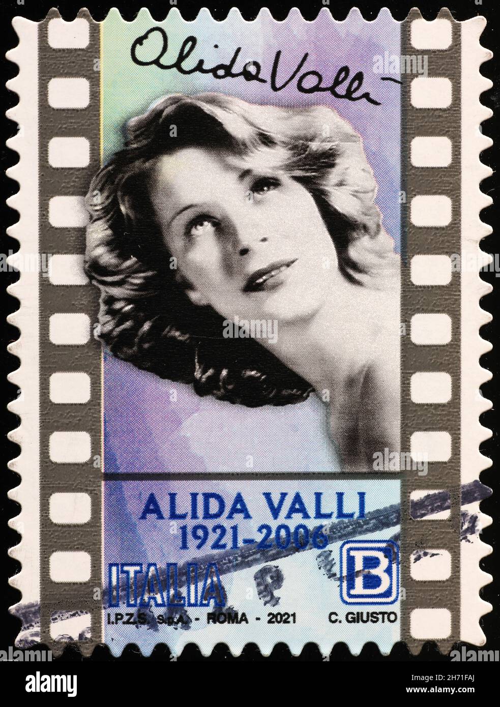 Alida Valli auf italienischer Briefmarke Stockfoto