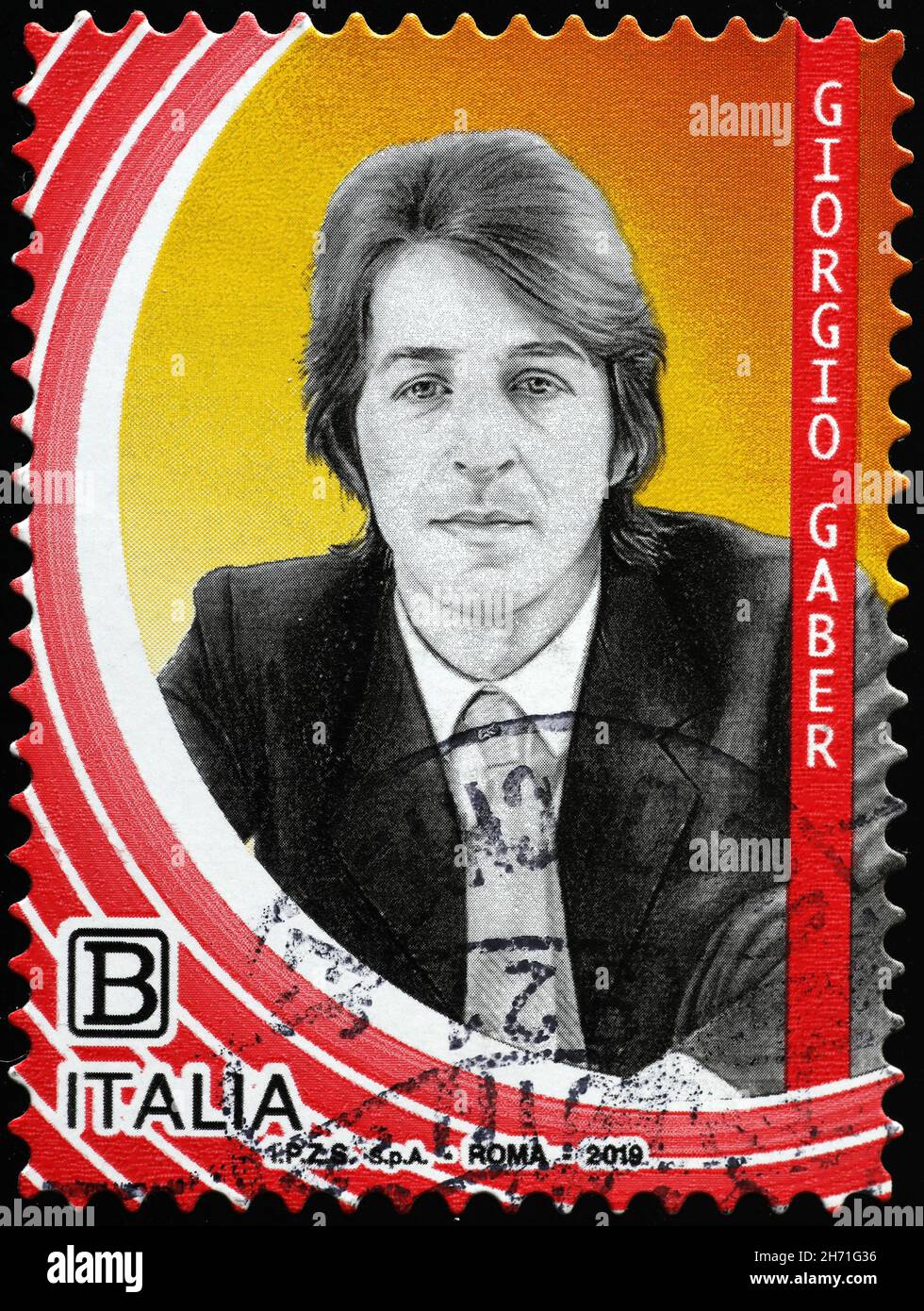 Giorgio Gaber auf italienischer Briefmarke Stockfoto