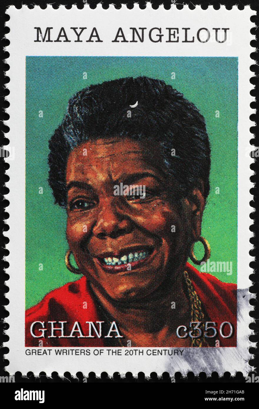 Maya Angelou Porträt auf Briefmarke Stockfoto