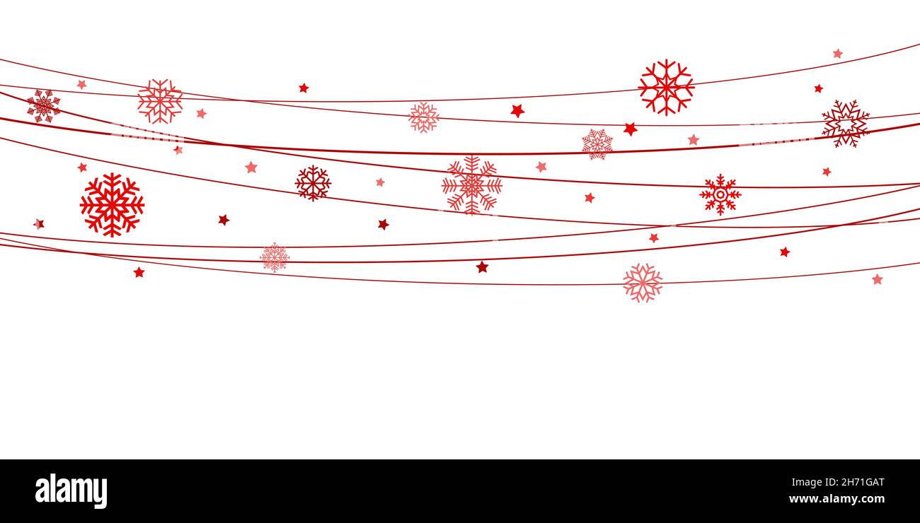 EPS 10 Vektordatei zeigt Schneeflocken auf Saiten Hintergrund für weihnachten rot für Weihnachten und Neujahr Konzepte gefärbt Stock Vektor