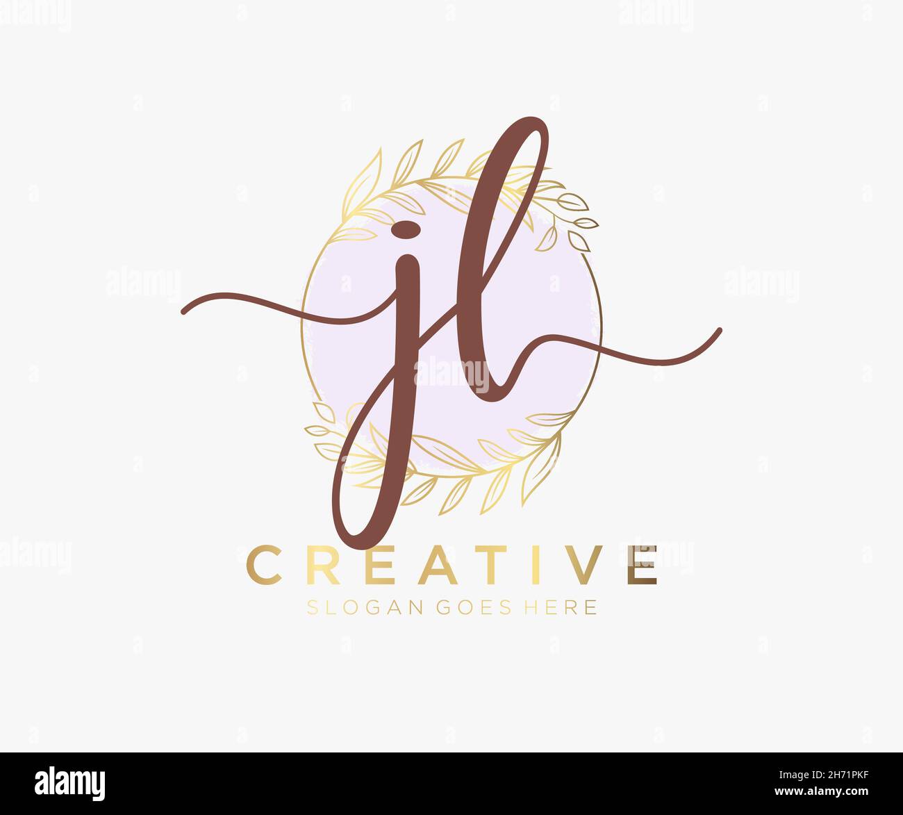 JL feminines Logo. Verwendbar für Natur, Salon, Spa, Kosmetik und Beauty Logos. Flaches Vektor-Logo-Design-Template-Element. Stock Vektor