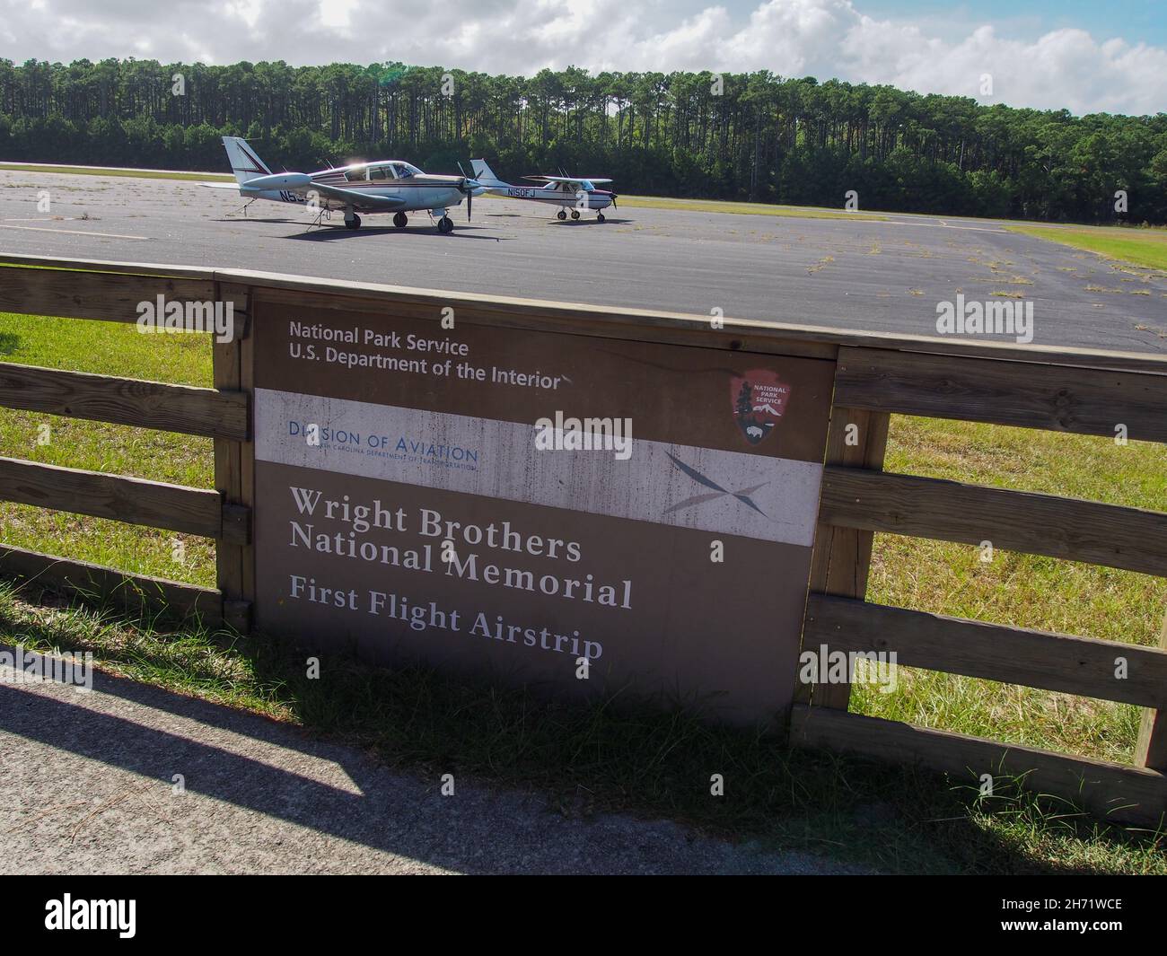 Erster Flug auf dem Wright Brothers National Memorial in Kill Devil Hills, North Carolina, USA, 2021 © Katharine Andriotis Stockfoto