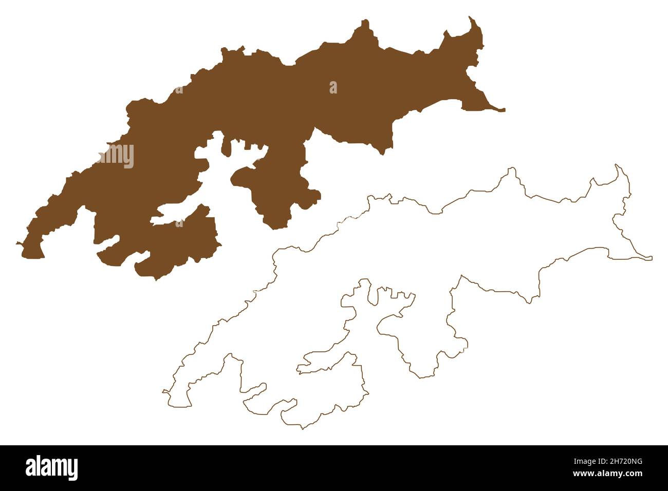 King George Island (South Shetland Islands Archipelago, Antarctica) Kartenvektorillustration, Scribble Sketch Isla 25 de Mayo, Isla Rey Jorge oder Vater Stock Vektor