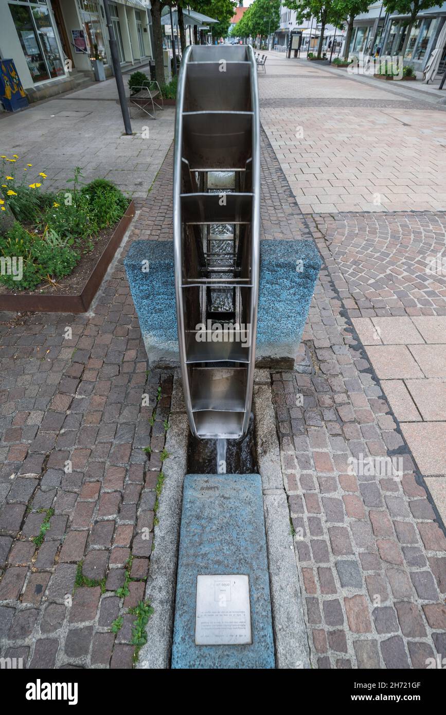 Balingen, Baden-Württemberg, Deutschland, 20. Juni 2021, Wasserkunst Art Aqua in der Stadt Balingen in Deutschland Stockfoto