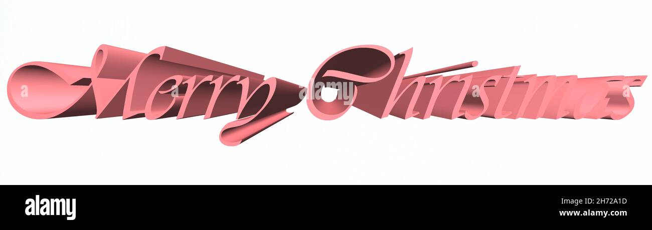 Schwebendes, glänzendes, fröhliches Weihnachtsgeschenk 3D Rendering Stockfoto