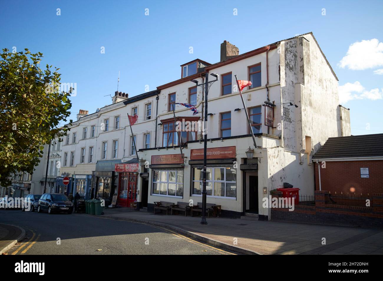 Ship Hotel und Cafés victoria Road victoria Quarter New Brighton The Wirral merseyside großbritannien Stockfoto