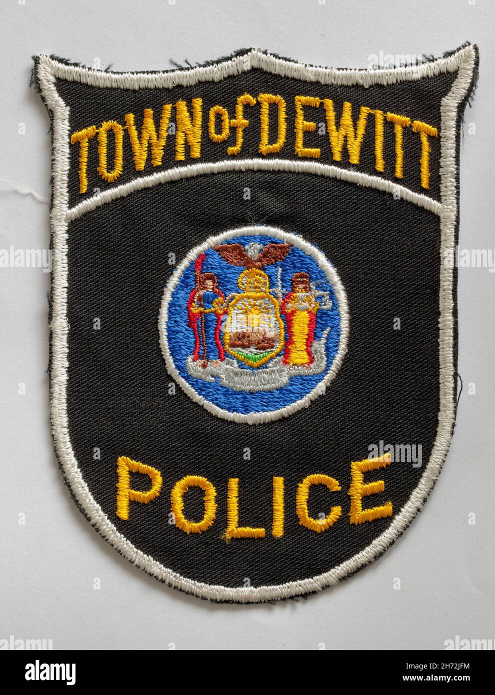 Oldtimer-Abzeichen der Polizeiuniform von De Witt Stockfoto