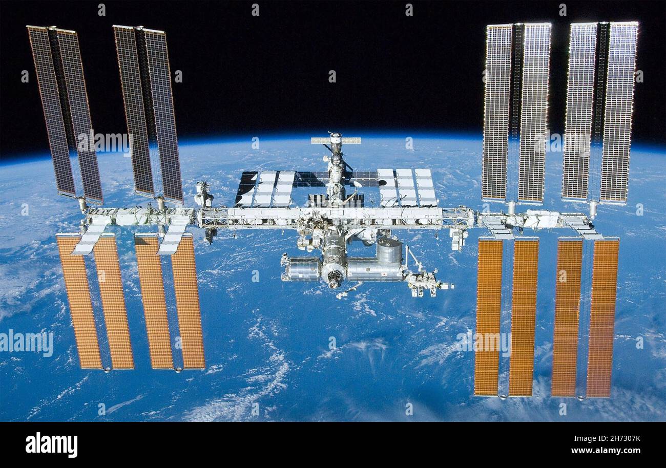INTERNATIONALE RAUMSTATION (ISS) im Januar 2010 fotografiert von Space Shuttle STS132. Foto: NASA Stockfoto