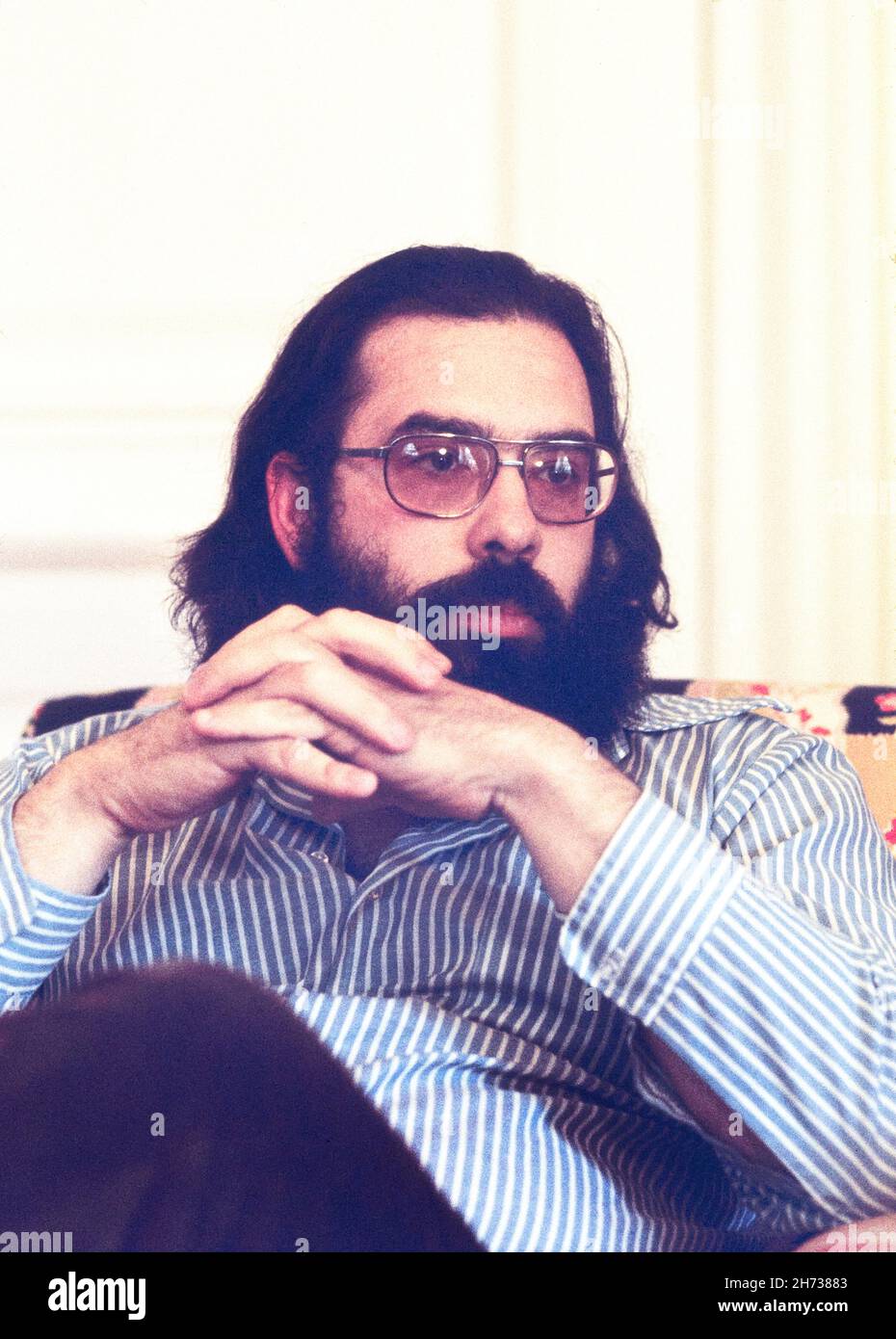 Francis Ford Coppola, amerikanischer Filmregisseur, Produzent und Drehbuchautor, halblanges Portrait, Bernard Gotfryd, 1973 Stockfoto