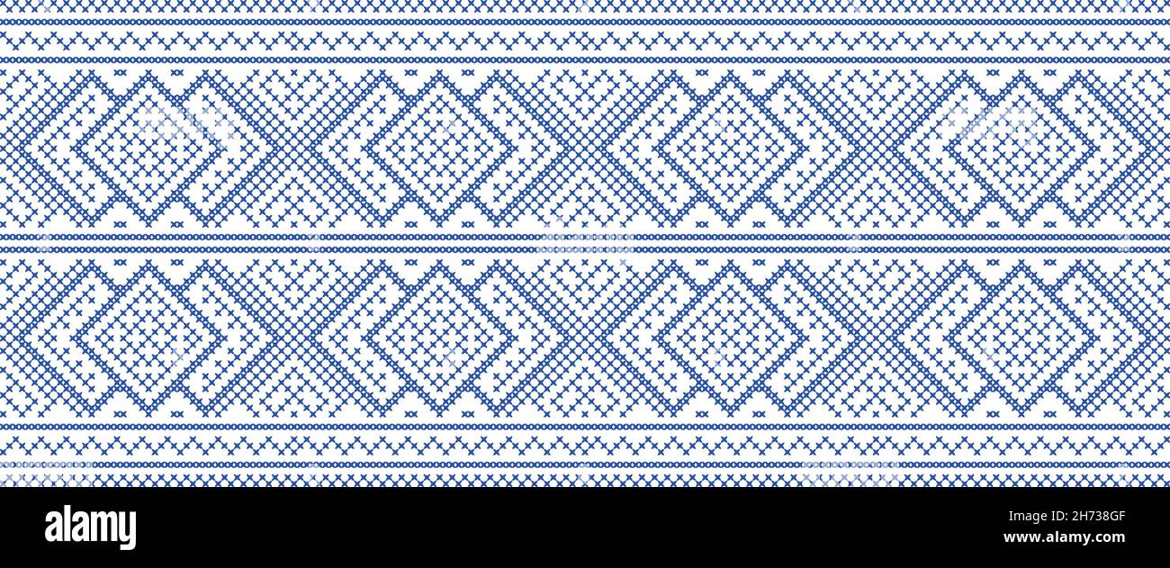 Ukrainische nationale Kreuzstich Stickerei Ornament Stock Vektor