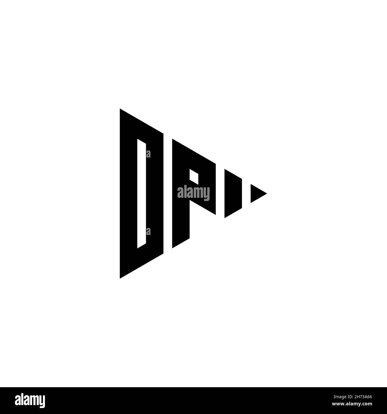 OP Monogram Logo Buchstaben mit Dreieck spielen Taste Form Stil auf isoliertem Hintergrund. Dreieck-Monogramm-Logo, Dreieck spielen Logo Buchstaben. Stock Vektor