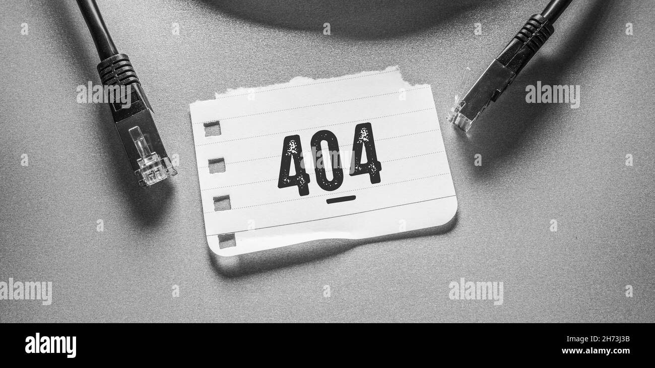 Nahaufnahme der Worte mit 404 Fehler , Web-Konzept-Idee Stockfoto