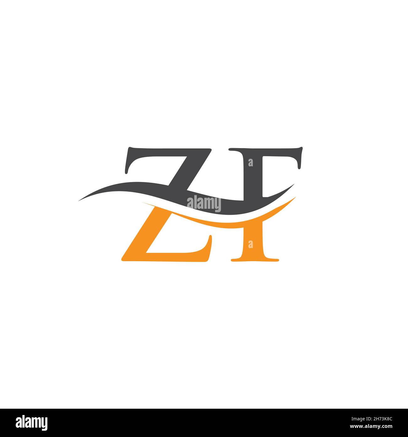 ZF Letter Linked Logo für Geschäfts- und Firmenidentität. Vektorvorlage für das ZF-Logo mit Anfangsbuchstaben. Stock Vektor