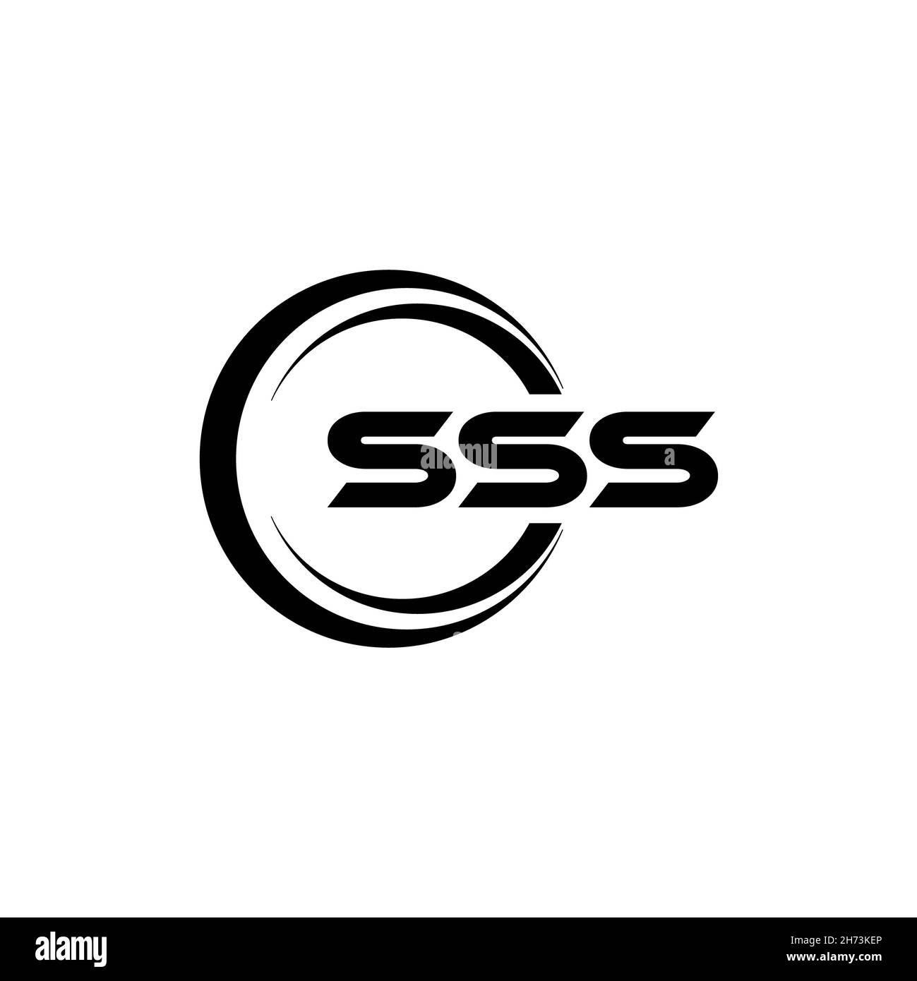 SSS Buchstaben Logo-Design mit weißem Hintergrund in Illustrator, Vektor-Logo moderne Alphabet Schrift überlappen Stil. Kalligraphie Designs für Logo. Stockfoto