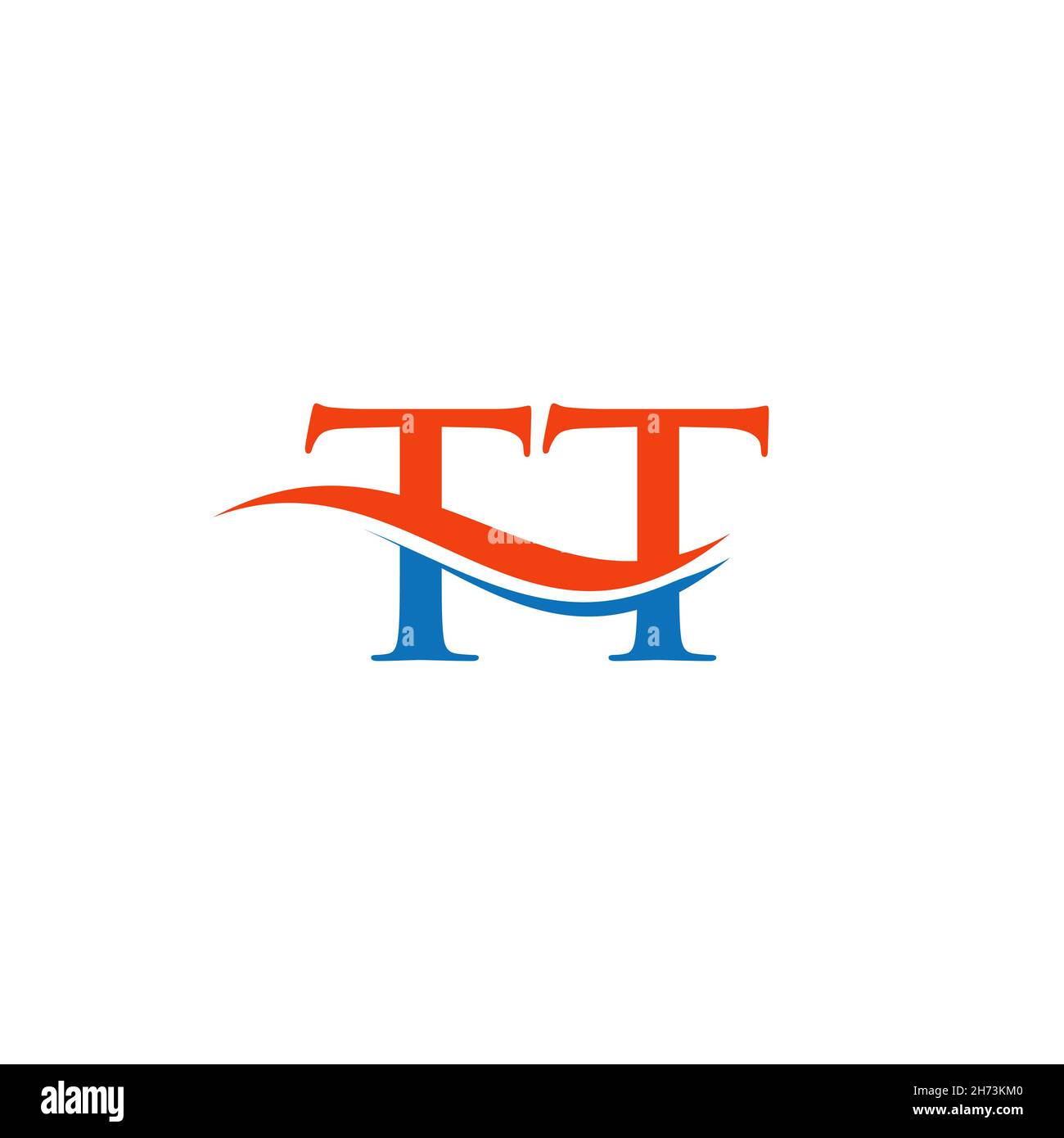 Swoosh Letter TT Logo Design für Geschäfts- und Firmenidentität. Water Wave TT Logo mit modernem Trendy Stock Vektor