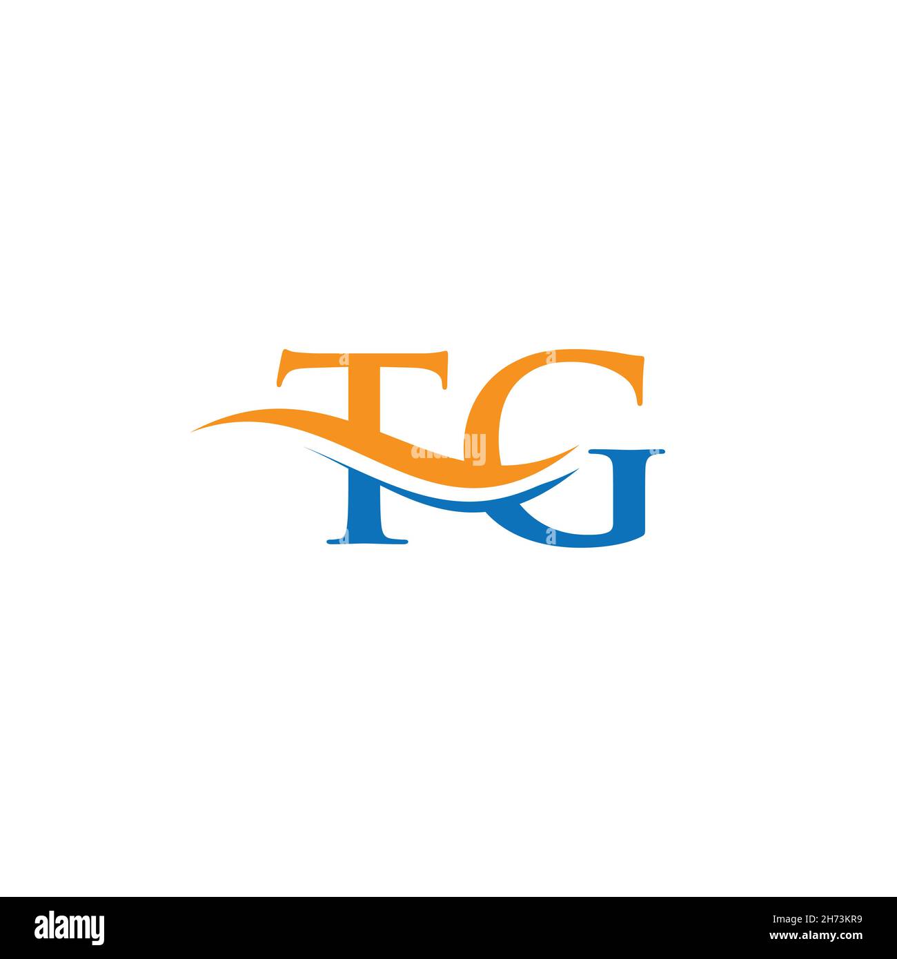 Water Wave TG Logo-Vektor. Swoosh Letter TG Logo Design für Geschäfts- und Firmenidentität. Stock Vektor