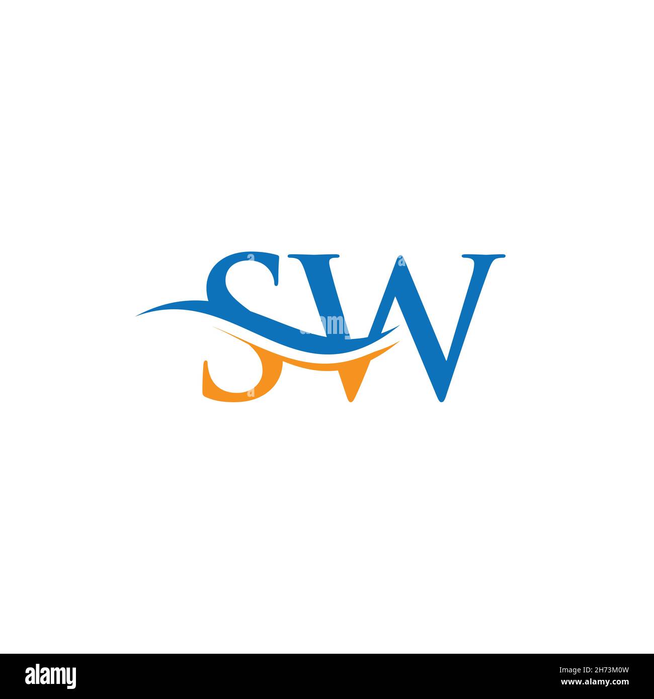 Kreativer SW-Brief mit Luxuskonzept. Modernes SW-Logo-Design für Geschäfts- und Firmenidentität. Stock Vektor