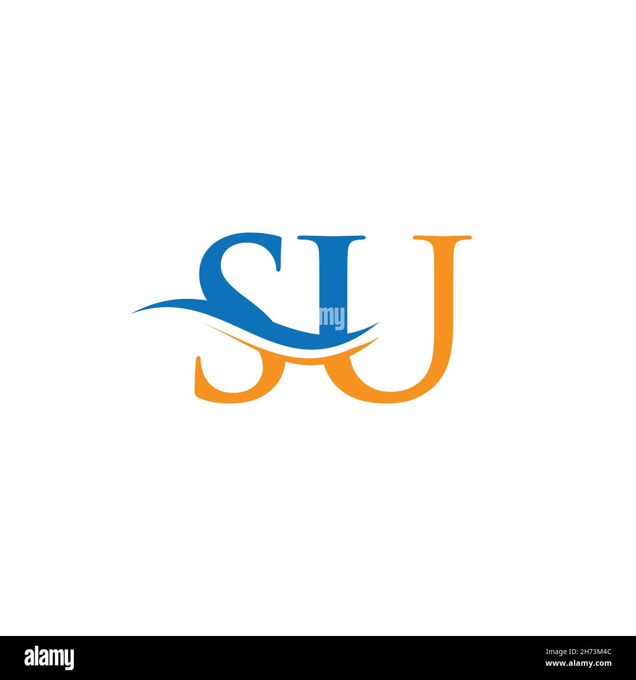 SU Letter Linked Logo für Geschäfts- und Firmenidentität. Vektorvorlage für das SU-Logo mit Anfangsbuchstaben. Stock Vektor