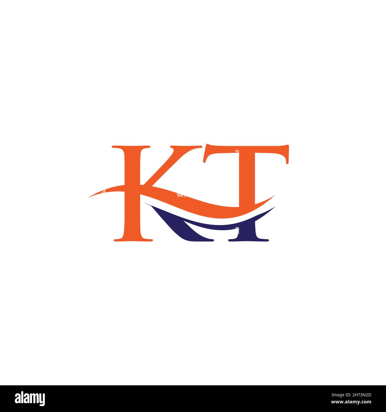 Initial KT Letter Logo-Design mit modernen trendigen. KT-Logo-Design Stock Vektor