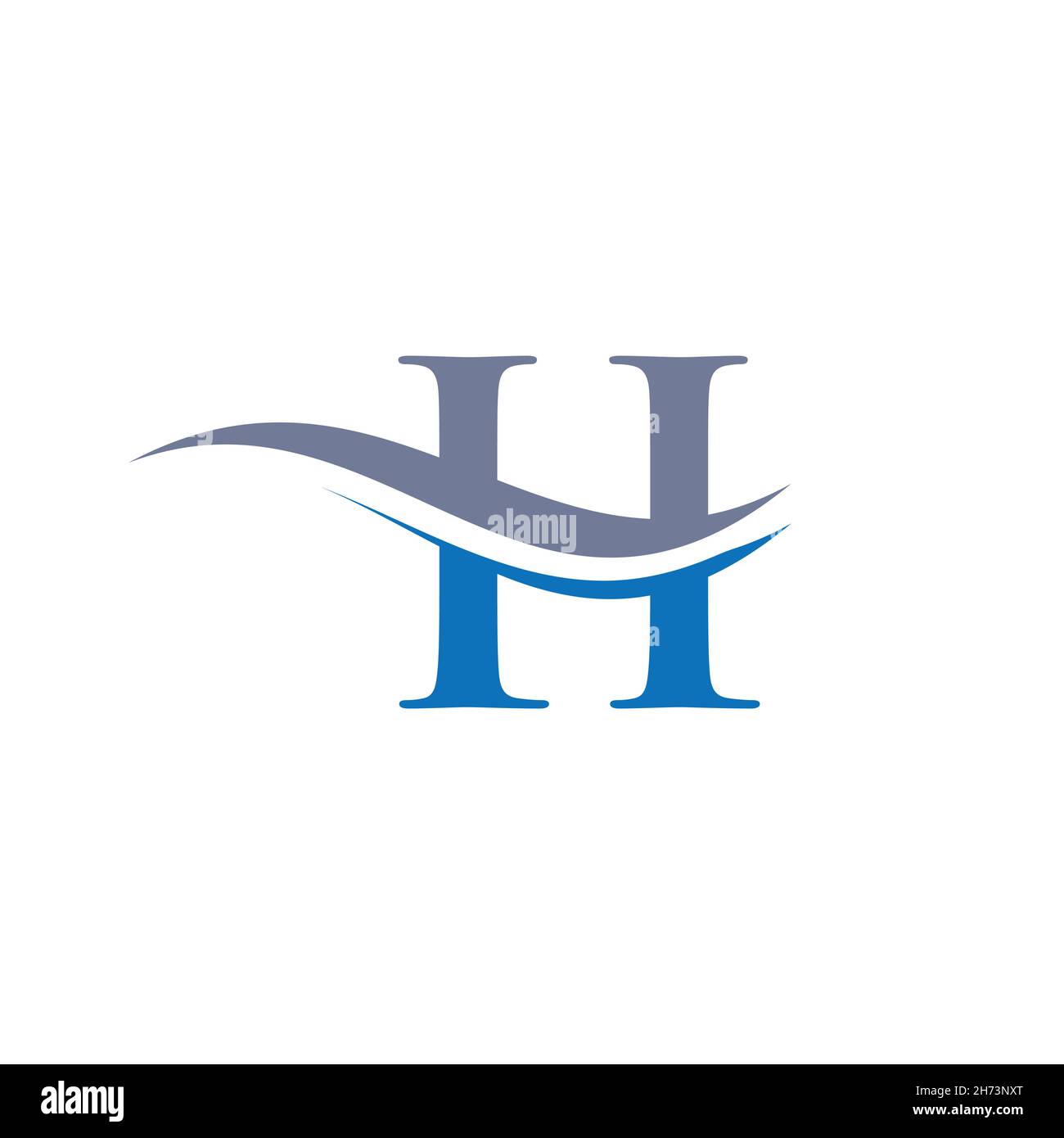 Creative II Brief mit Luxuskonzept. Modernes H-Logo-Design für Geschäfts- und Firmenidentität. Stock Vektor