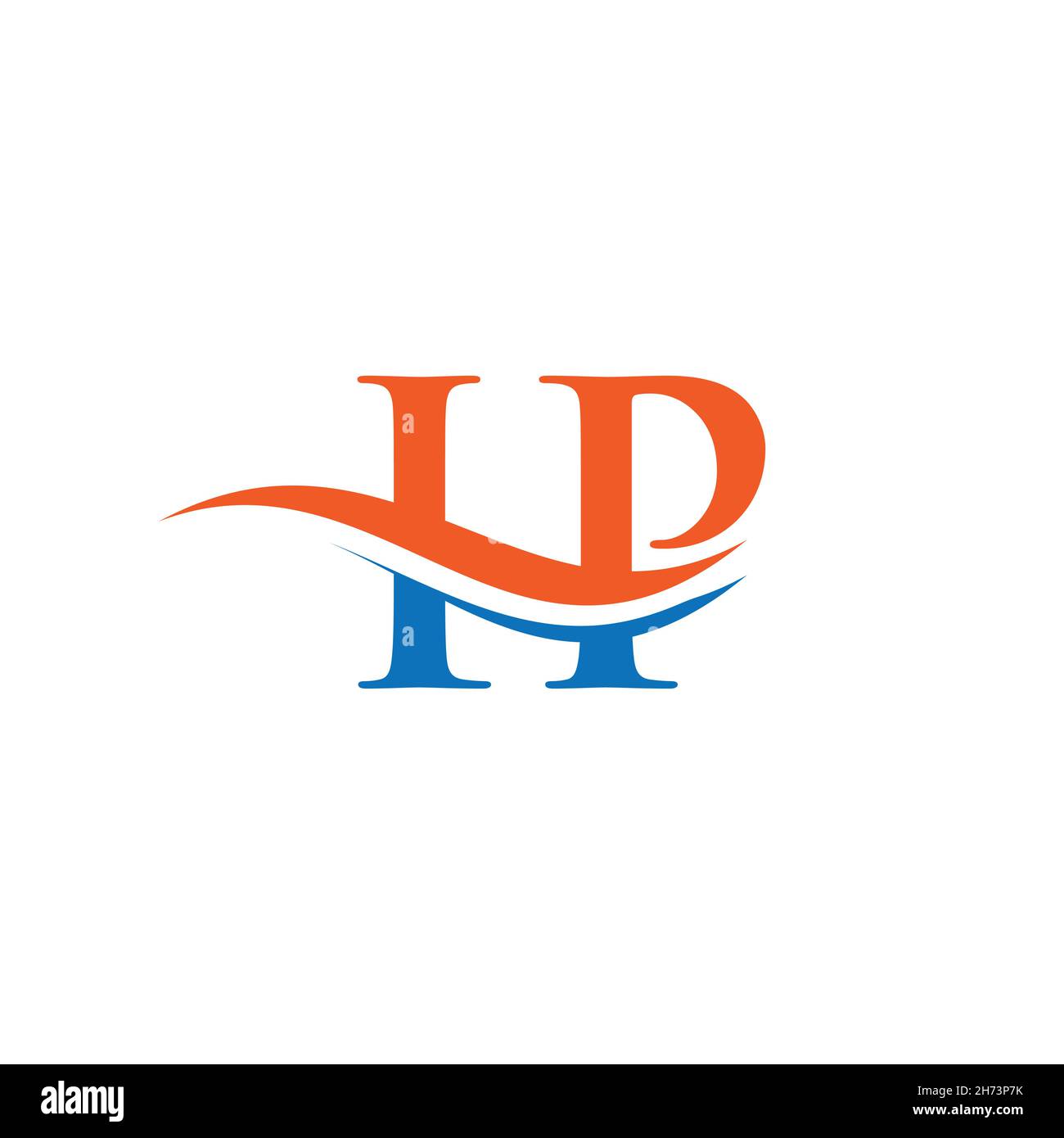 Ursprüngliche Vorlage für mit IP-Buchstaben verknüpftes Logo. Swoosh mit IP-Logo im Buchstaben. IP-Logo-Designvektor Stock Vektor
