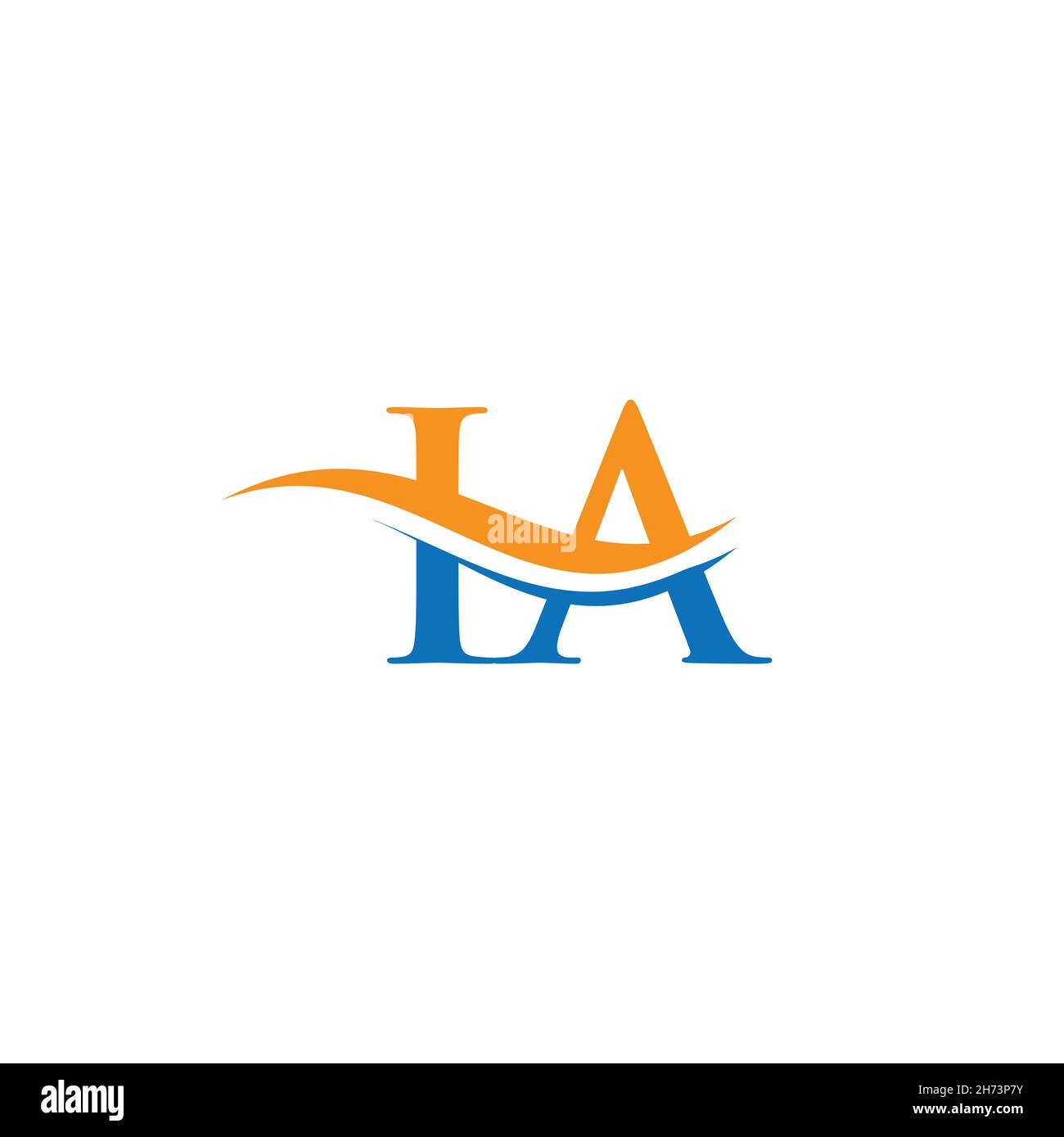 Premium Letter IA Logo Design mit Wasserwellenkonzept. IA-Logo-Design Stock Vektor