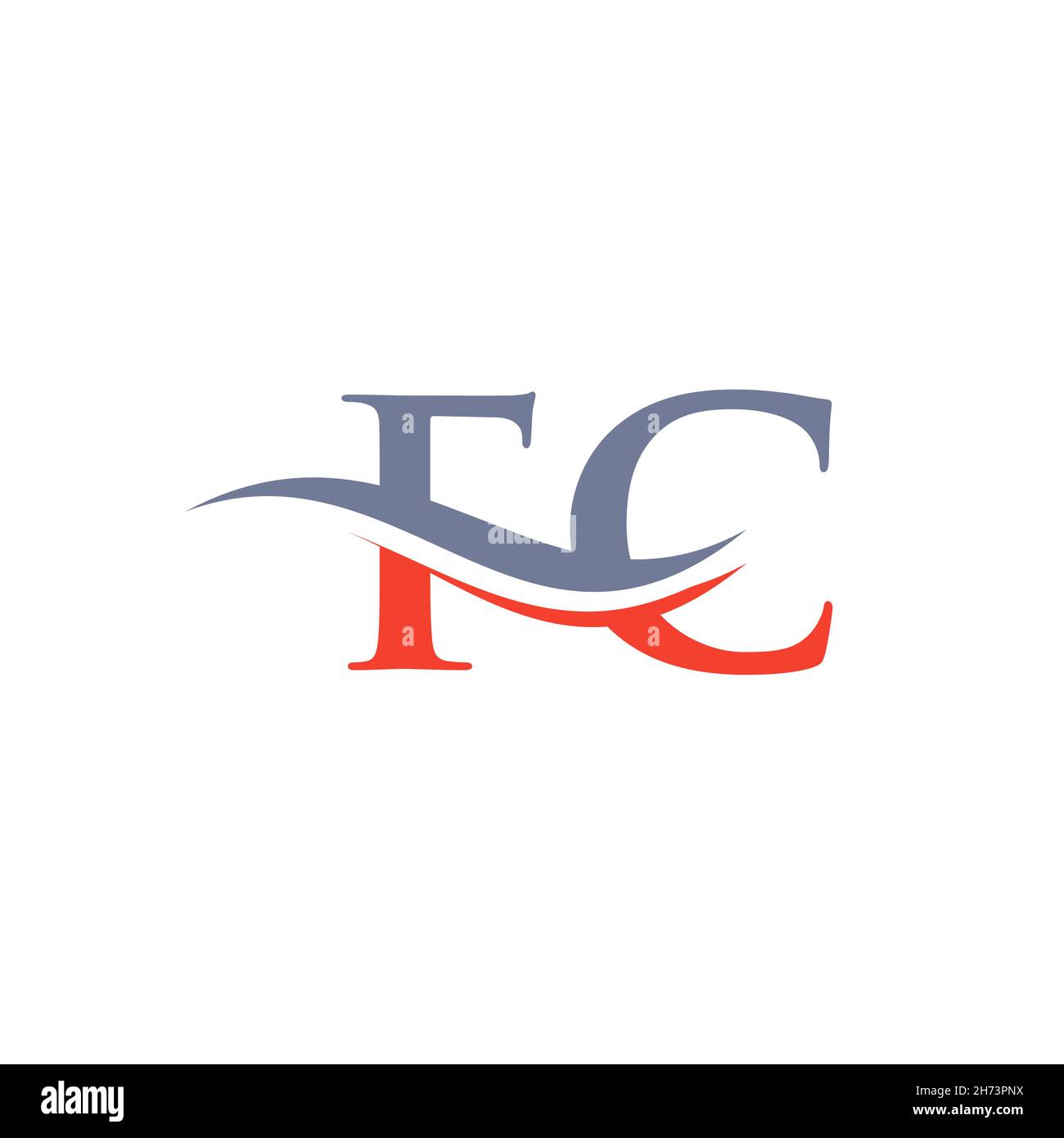 FC-verknüpftes Logo für Geschäfts- und Firmenidentität. Kreativer Buchstabe FC-Logo-Vektor Stock Vektor