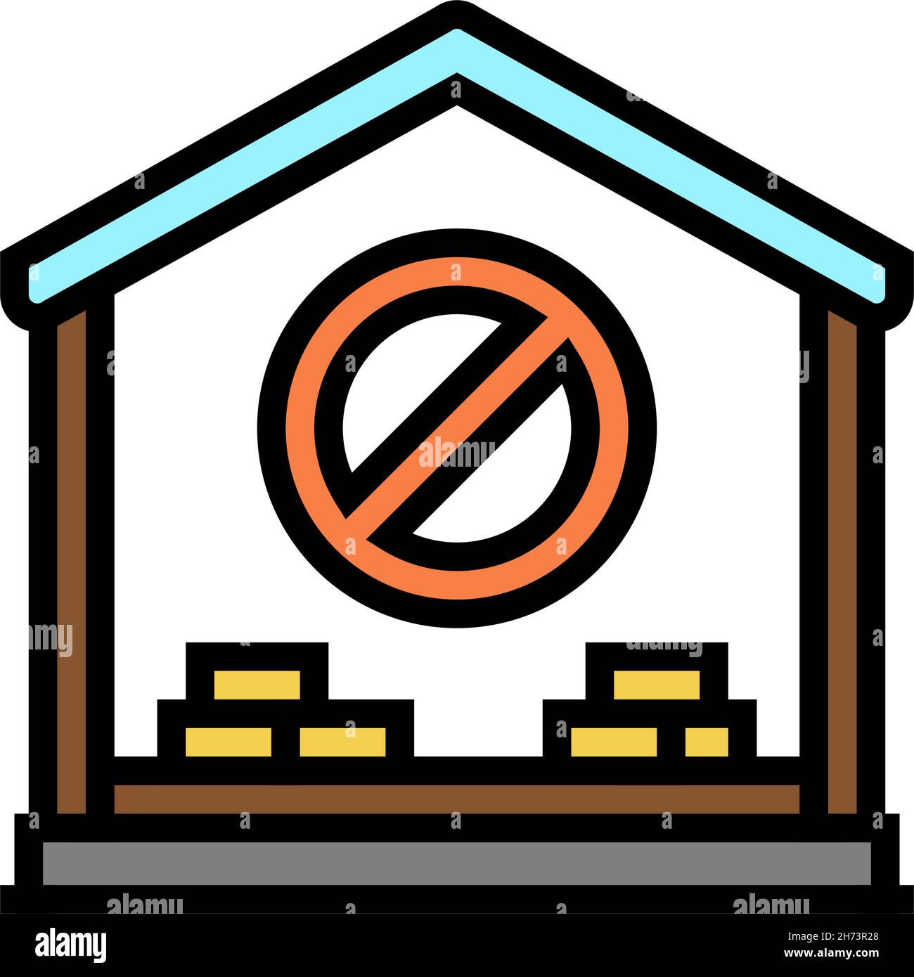 Innenhaus Abriss Farbe Symbol Vektor Illustration Stock Vektor