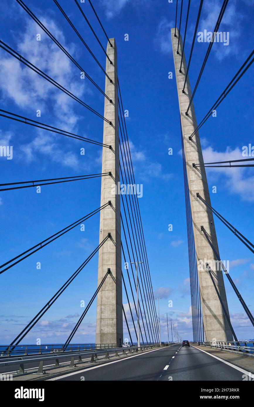 Die Öresundbrücke verbindet die dänische Hauptstadt Kopenhagen mit Schweden Stockfoto