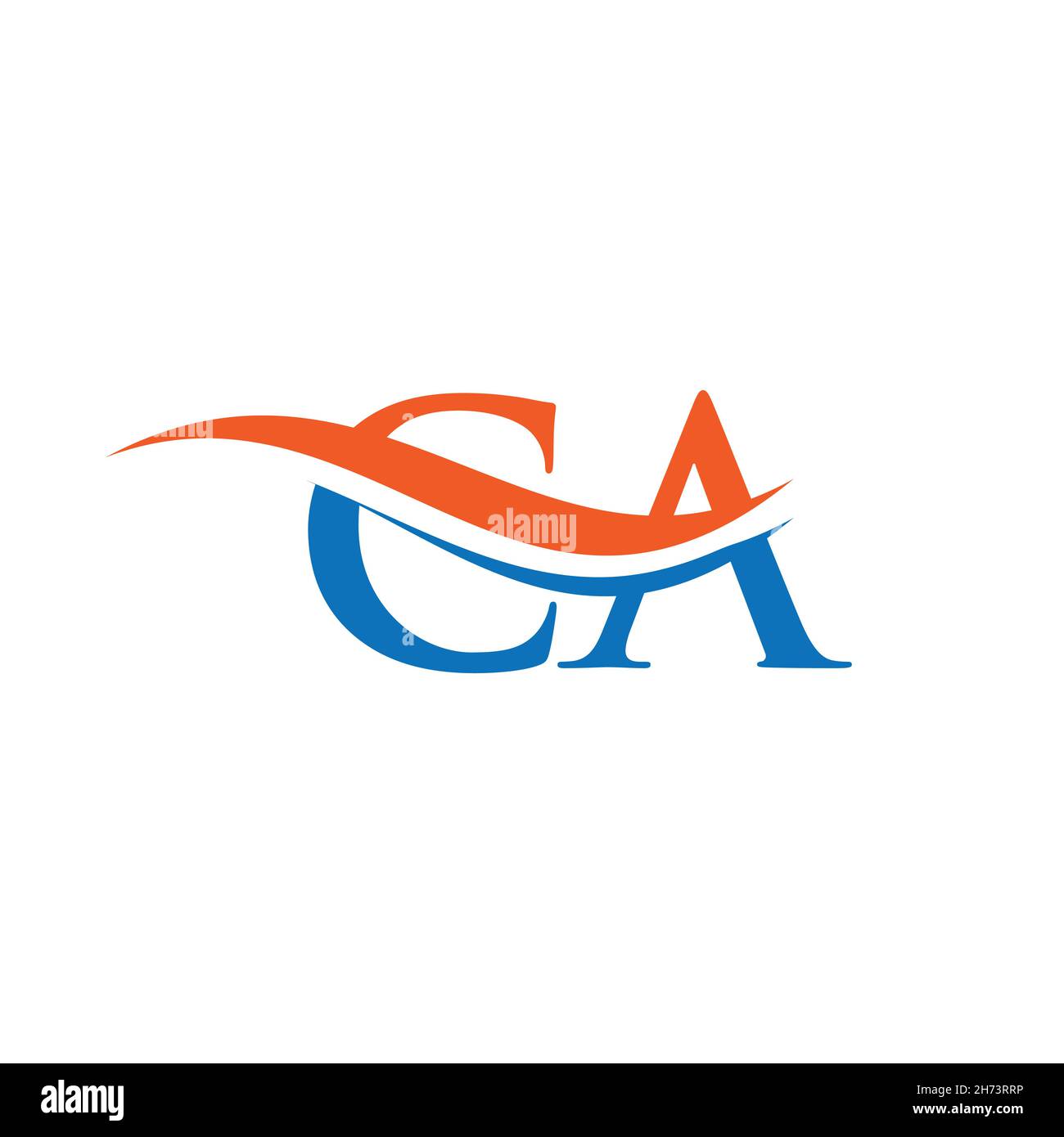 Premium Letter CA Logo Design mit Wasserwellenkonzept. Stock Vektor