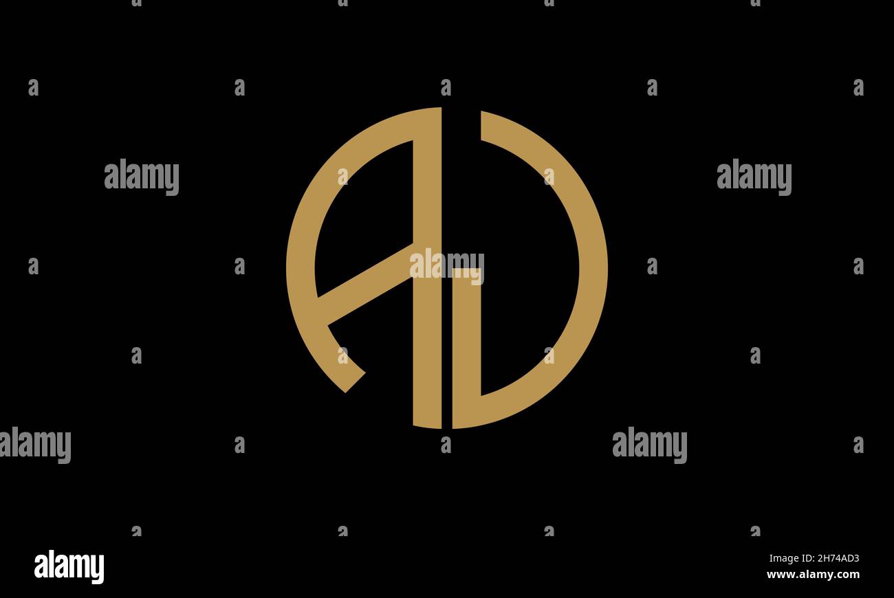 Vorlage für das Alphabet AJ- oder ja-Logo für Monogramme in runder Form Stock Vektor