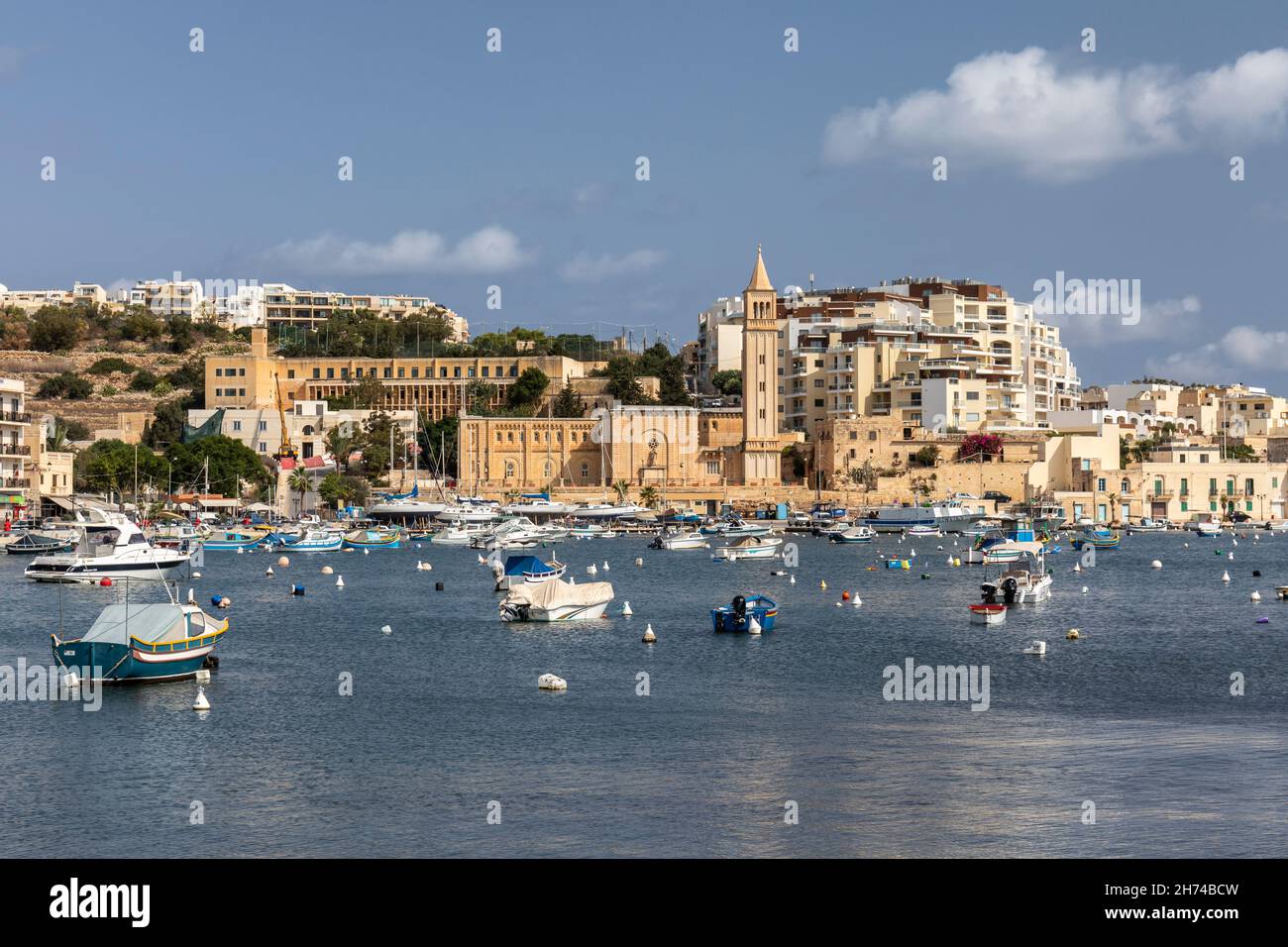 Das malerische Fischerdorf Marsaskala, Malta. Europa Stockfoto