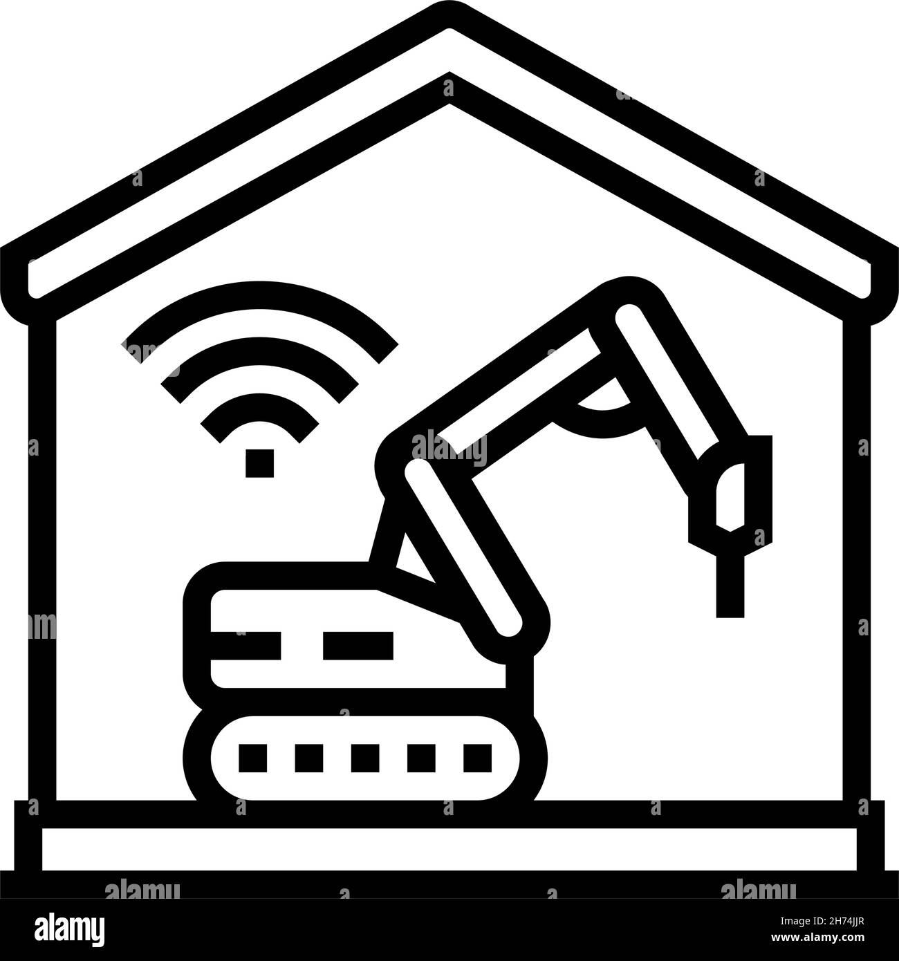 Abbildung des Symbols für abgesetzte Abrisse der Gebäudelinie Stock Vektor