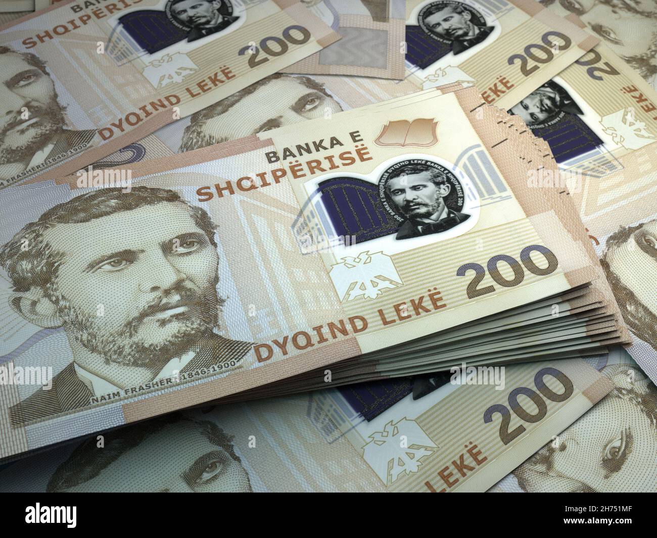 das-geld-albaniens-lek-bills-alle-banknoten-200-albanisch-handel