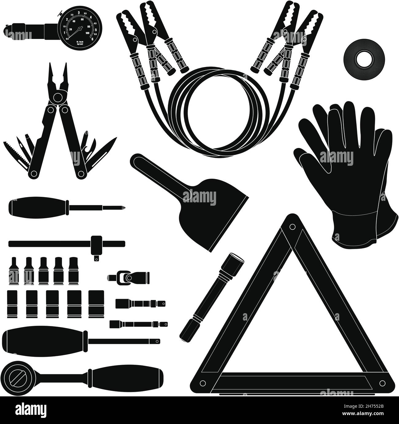 Straßenkit Silhouetten-Set Stock Vektor