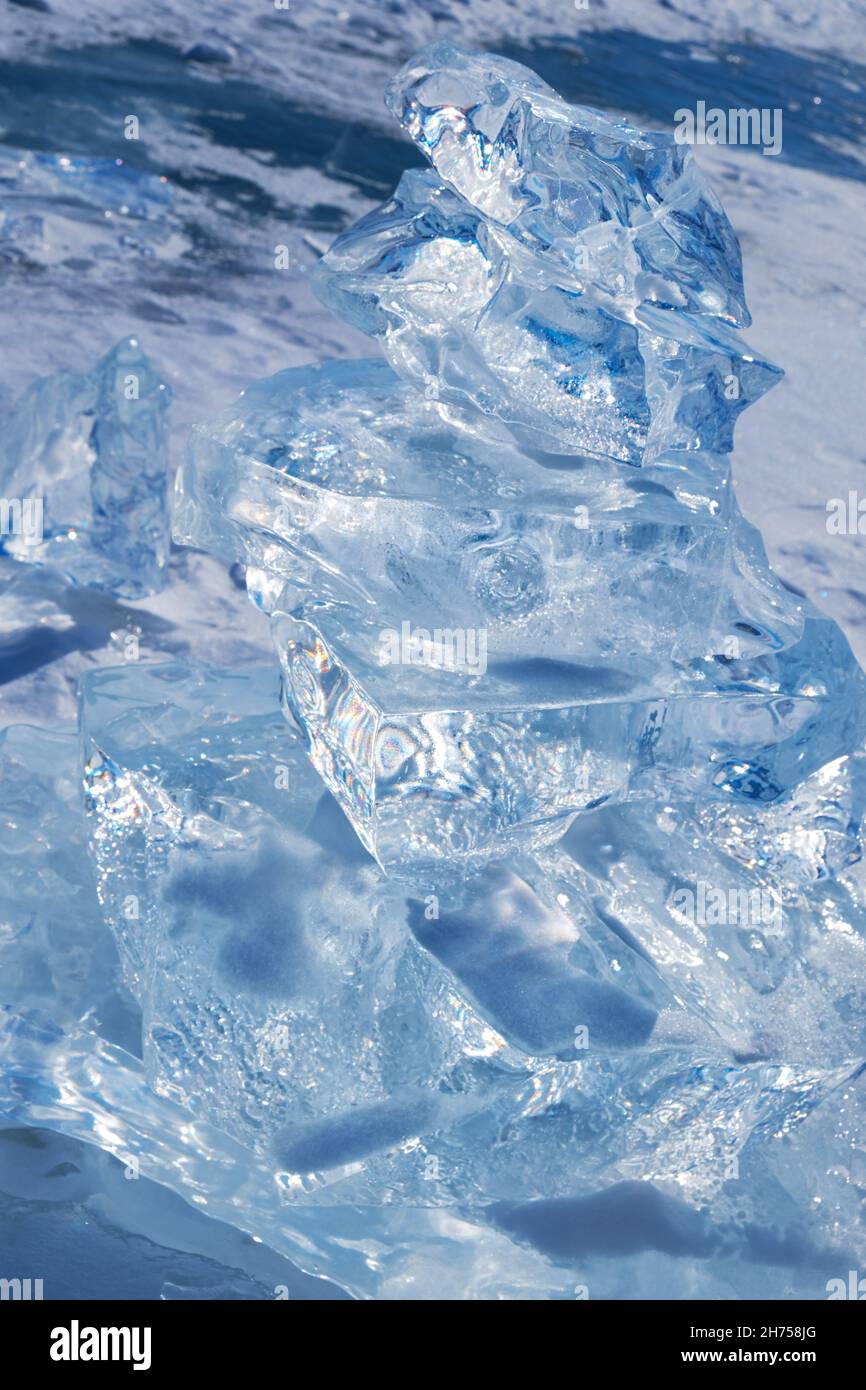 Hintergrund aus Eisschollen-Kristall. Stockfoto