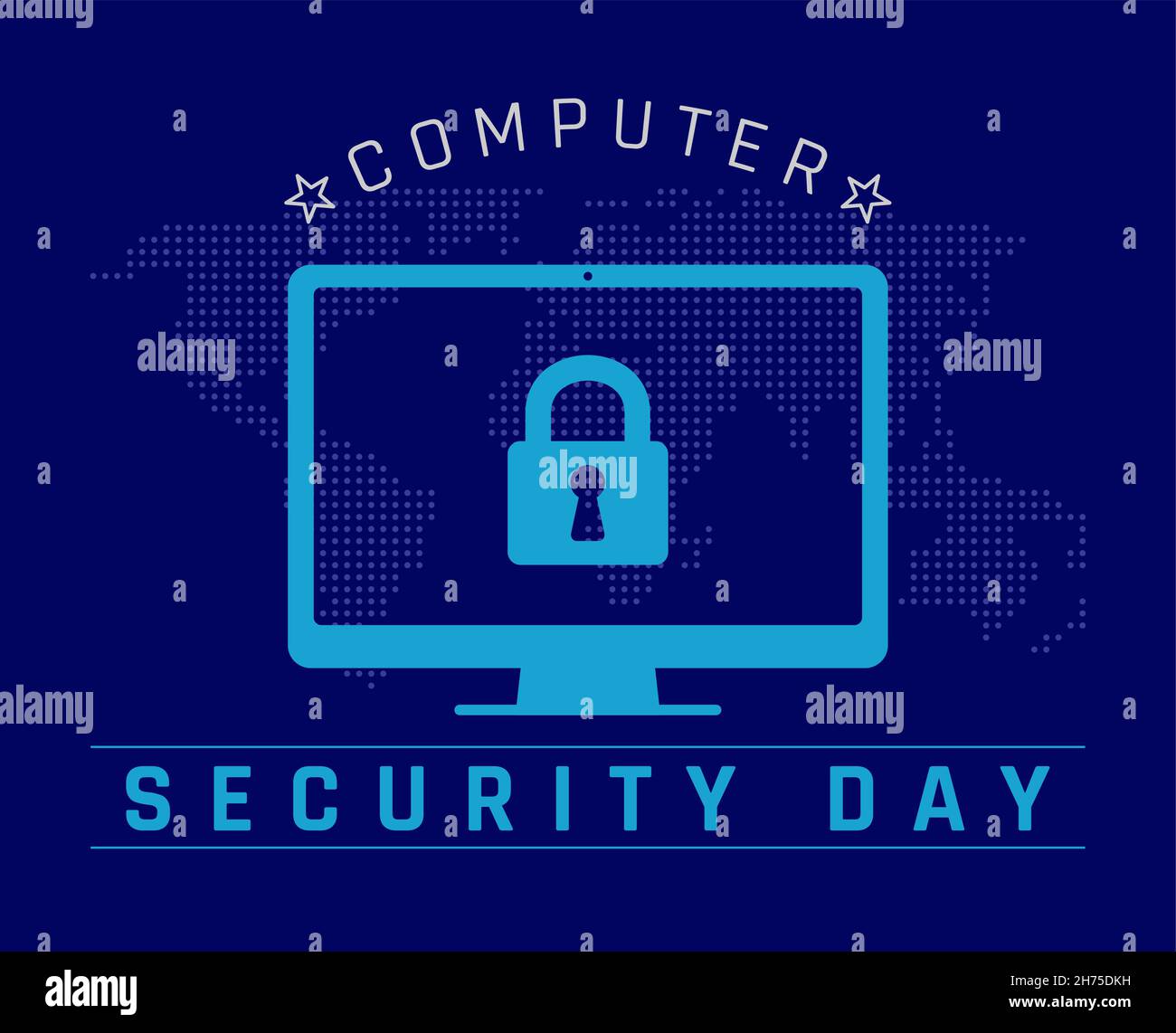 Computer Security Day. Vektorgrafik. Stock Vektor