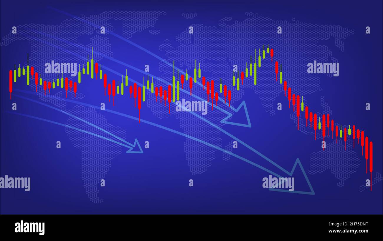 Bitcoin-Einkommen sinken. Abschreibungen auf Kryptowährungen. Einkommenszuwachs in der Wirtschaft.Einkommensverlust. Bitcoin-Verlustdiagramm . Bitcoin ist unten. Bitcoin-Verkleinerung. Stock Vektor