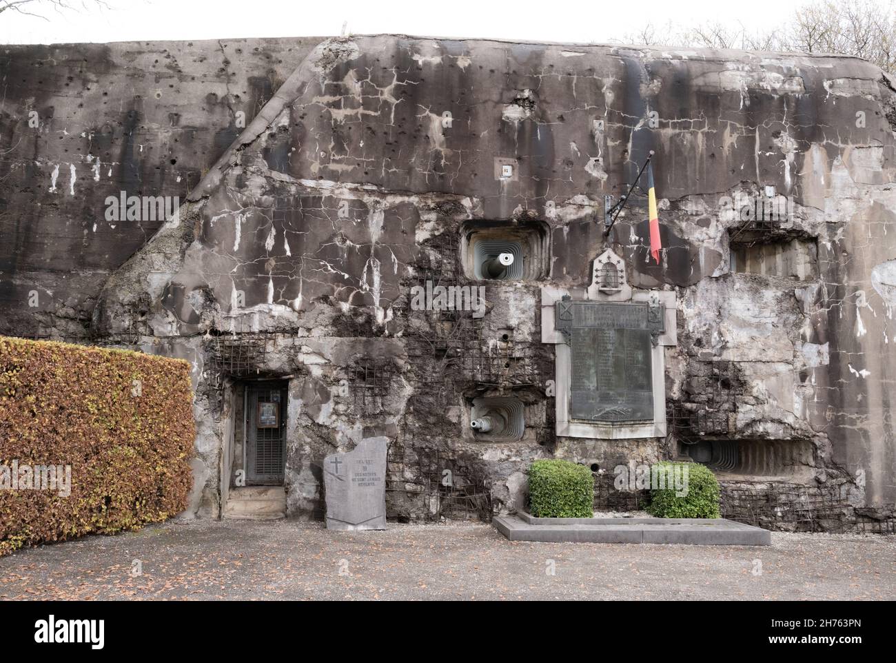 Das Fort Battice ist eine nach 1934 in der Nähe der gleichnamigen Ortschaft und etwa 20 km östlich von Lüttich erbaute belgische Festungsanlage Stockfoto